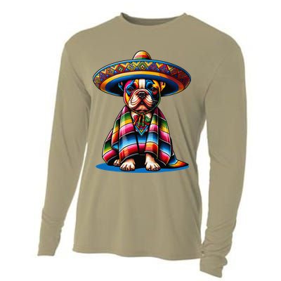 Sombrero Tacos Fiesta French Bulldog Lover Cinco De Mayo Cooling Performance Long Sleeve Crew