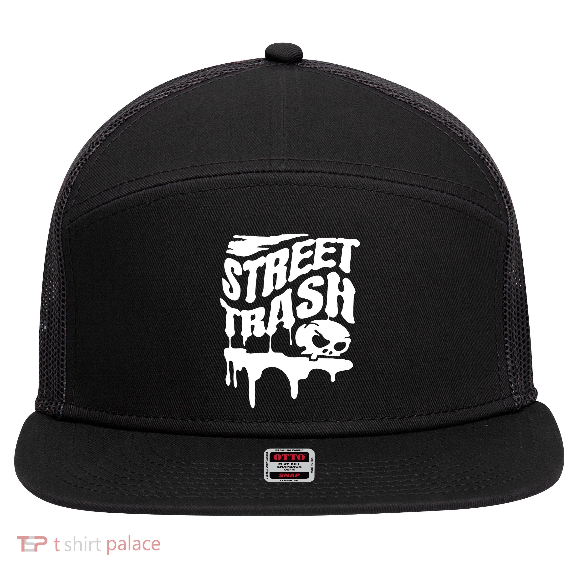 Street Trash For The Judgment Day 7 Panel Mesh Trucker Snapback Hat