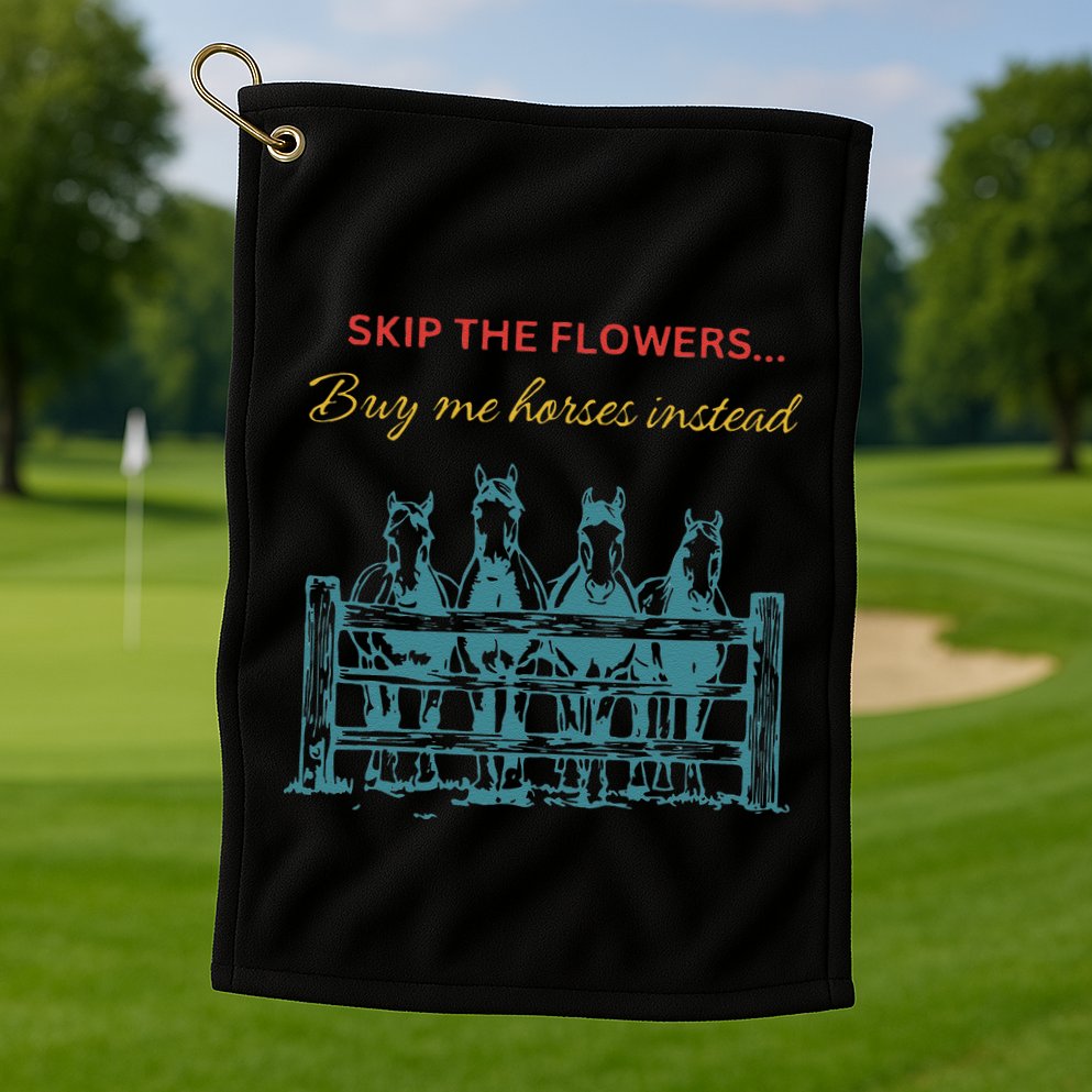 Skip The Flowers... Buy Me Horses Instead Golf Towel