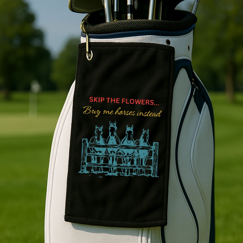 Skip The Flowers... Buy Me Horses Instead Golf Towel