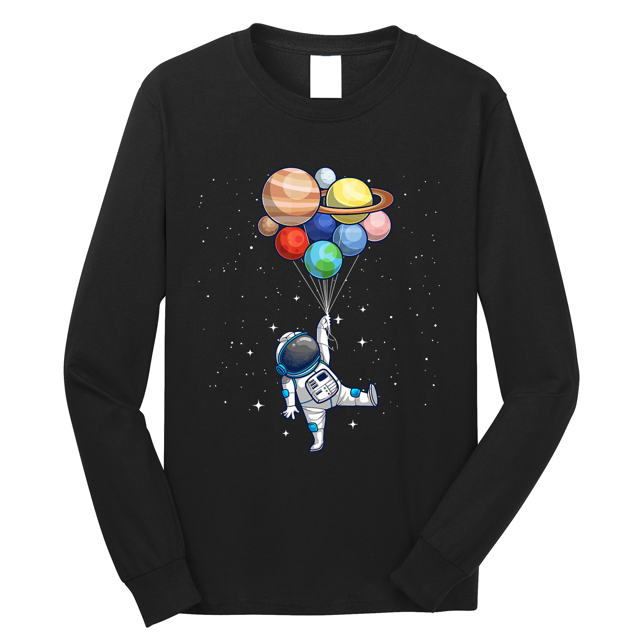 Space Themed For Women Outer Space Moon Galaxy Astronaut Long Sleeve Shirt