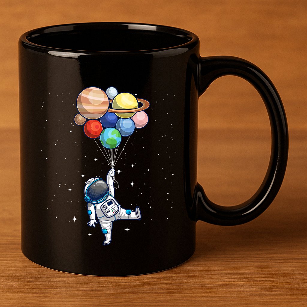 Space Themed For Women Outer Space Moon Galaxy Astronaut 11oz C Handle Ceramic Mug