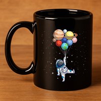 Space Themed For Women Outer Space Moon Galaxy Astronaut 11oz C Handle Ceramic Mug
