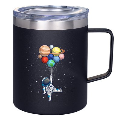 Space Themed For Women Outer Space Moon Galaxy Astronaut 12oz Stainless Steel Coffee Mug