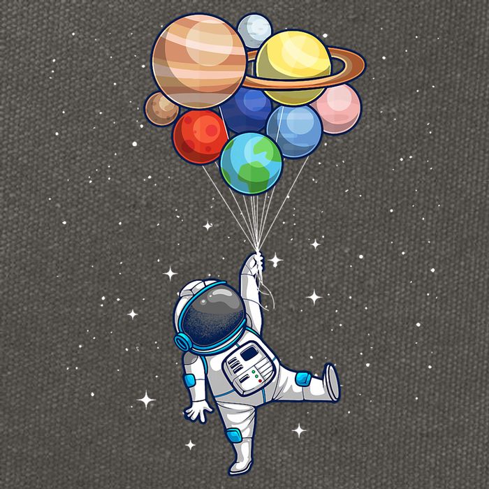 Space Themed For Women Outer Space Moon Galaxy Astronaut Cotton Canvas Backpack