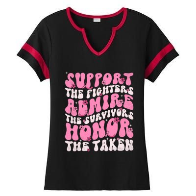 Support The Fighters Admire The Survivors Honor The Taken Ladies Halftime Notch Neck Tee