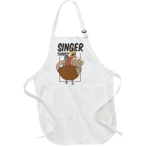 Singer Turkey Funny Thanksgiving Full-Length Apron With Pockets