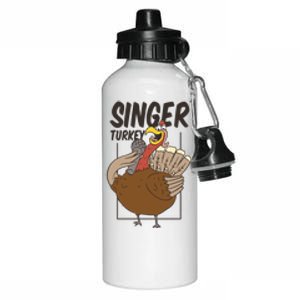 Singer Turkey Funny Thanksgiving Aluminum Water Bottle