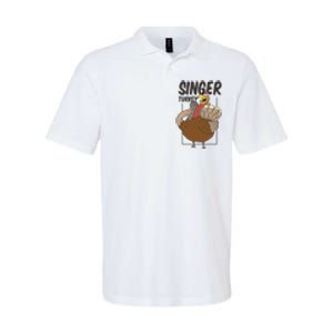 Singer Turkey Funny Thanksgiving Softstyle Adult Sport Polo