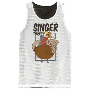 Singer Turkey Funny Thanksgiving Mesh Reversible Basketball Jersey Tank