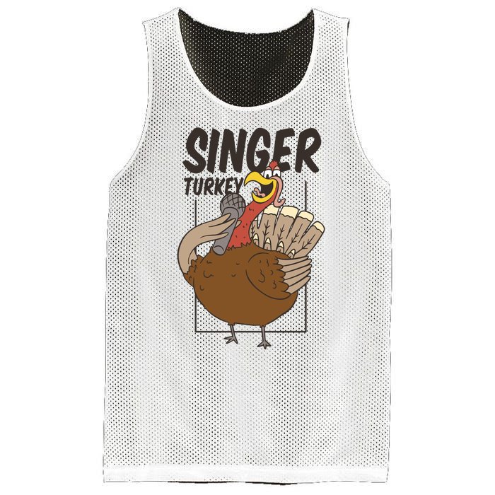 Singer Turkey Funny Thanksgiving Mesh Reversible Basketball Jersey Tank