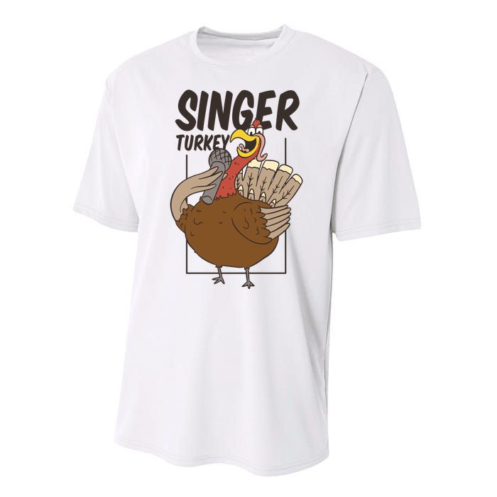 Singer Turkey Funny Thanksgiving Performance Sprint T-Shirt