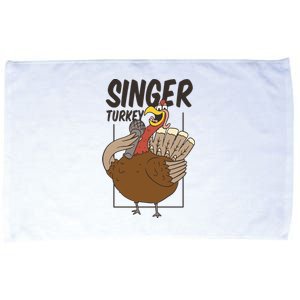 Singer Turkey Funny Thanksgiving Microfiber Hand Towel