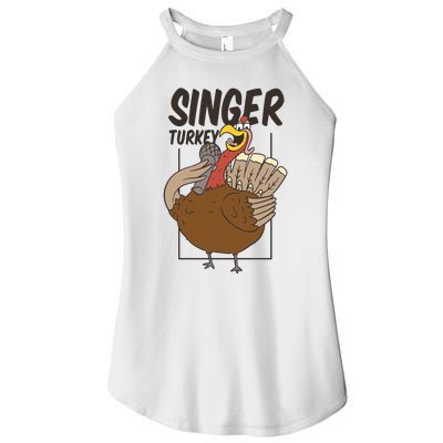 Singer Turkey Funny Thanksgiving Women’s Perfect Tri Rocker Tank