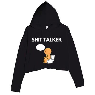 Shit Talker Funny Crop Fleece Hoodie