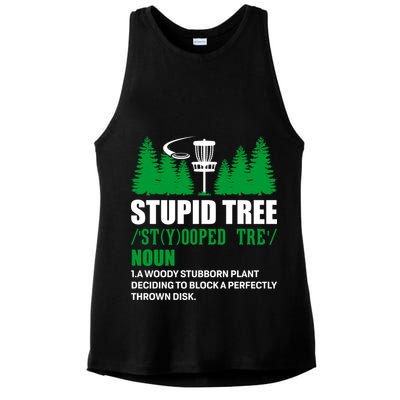 Stupid Tree Funny Disk Golf Definition Golfing Ladies PosiCharge Tri-Blend Wicking Tank
