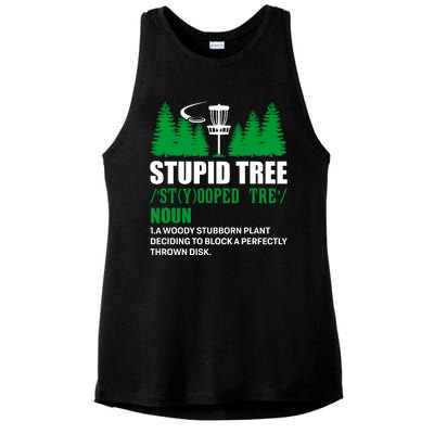 Stupid Tree Funny Disk Golf Definition Golfing Ladies PosiCharge Tri-Blend Wicking Tank