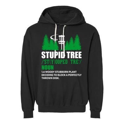 Stupid Tree Funny Disk Golf Definition Golfing Garment-Dyed Fleece Hoodie
