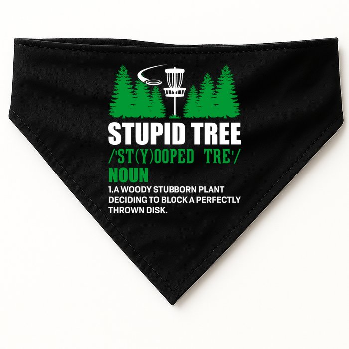 Stupid Tree Funny Disk Golf Definition Golfing USA-Made Doggie Bandana