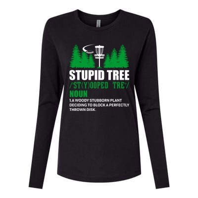 Stupid Tree Funny Disk Golf Definition Golfing Womens Cotton Relaxed Long Sleeve T-Shirt