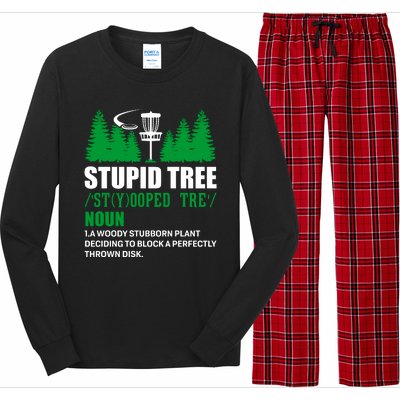 Stupid Tree Funny Disk Golf Definition Golfing Long Sleeve Pajama Set