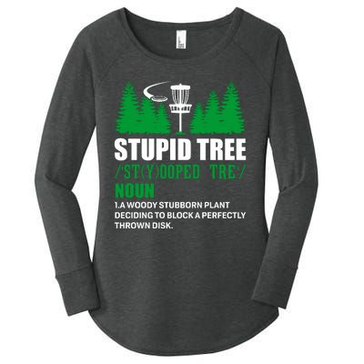 Stupid Tree Funny Disk Golf Definition Golfing Women's Perfect Tri Tunic Long Sleeve Shirt