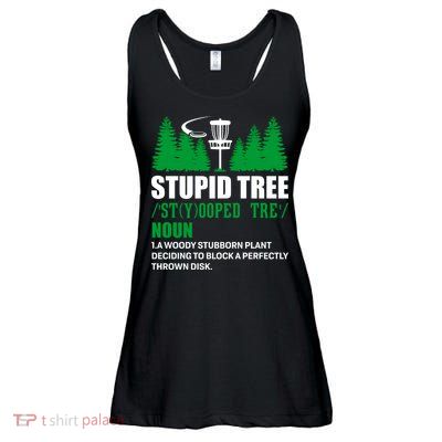 Stupid Tree Funny Disk Golf Definition Golfing Ladies Essential Flowy Tank