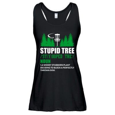 Stupid Tree Funny Disk Golf Definition Golfing Ladies Essential Flowy Tank