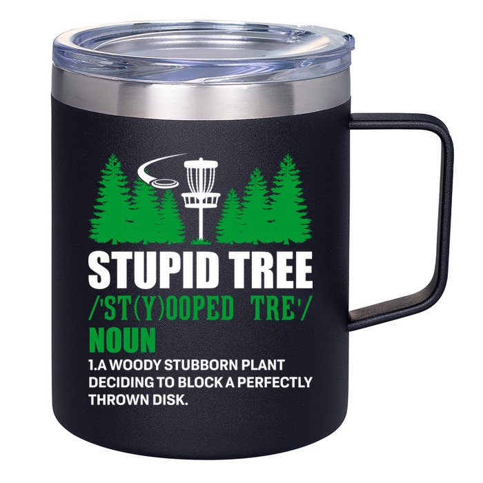 Stupid Tree Funny Disk Golf Definition Golfing 12oz Stainless Steel Coffee Mug