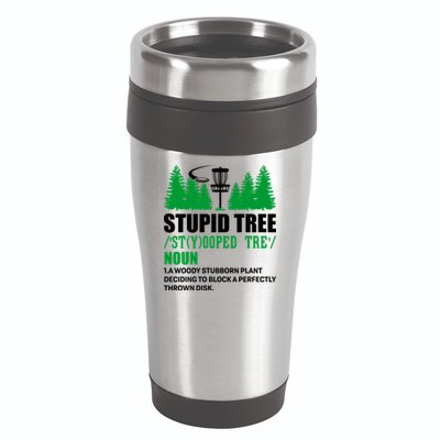 Stupid Tree Funny Disk Golf Definition Golfing 16oz Travel Tumbler
