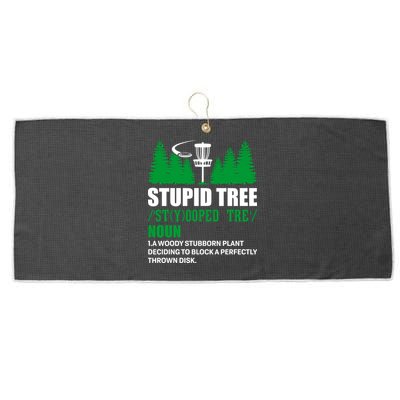 Stupid Tree Funny Disk Golf Definition Golfing Large Microfiber Waffle Golf Towel
