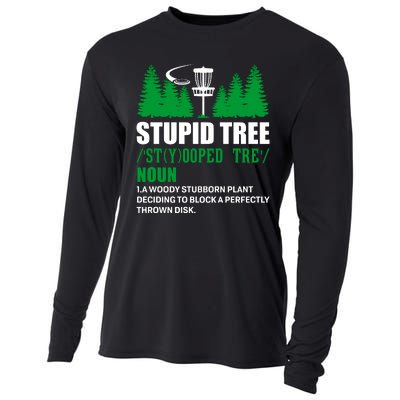 Stupid Tree Funny Disk Golf Definition Golfing Cooling Performance Long Sleeve Crew