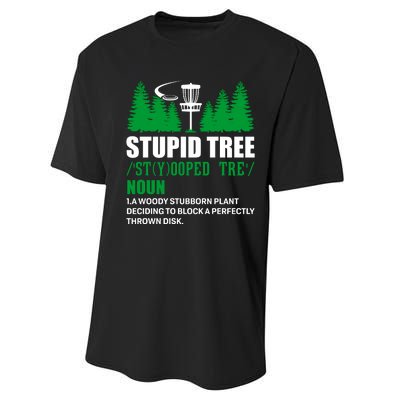 Stupid Tree Funny Disk Golf Definition Golfing Performance Sprint T-Shirt