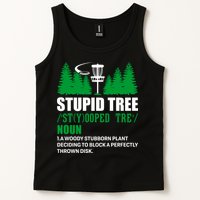 Stupid Tree Funny Disk Golf Definition Golfing Tank Top