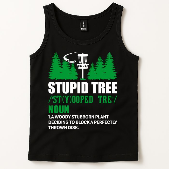 Stupid Tree Funny Disk Golf Definition Golfing Tank Top