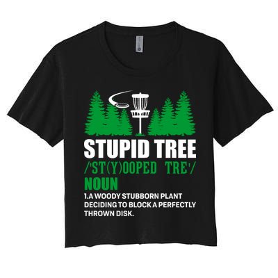 Stupid Tree Funny Disk Golf Definition Golfing Crop Top
