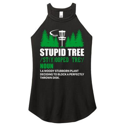 Stupid Tree Funny Disk Golf Definition Golfing Women's Perfect Tri Rocker Tank