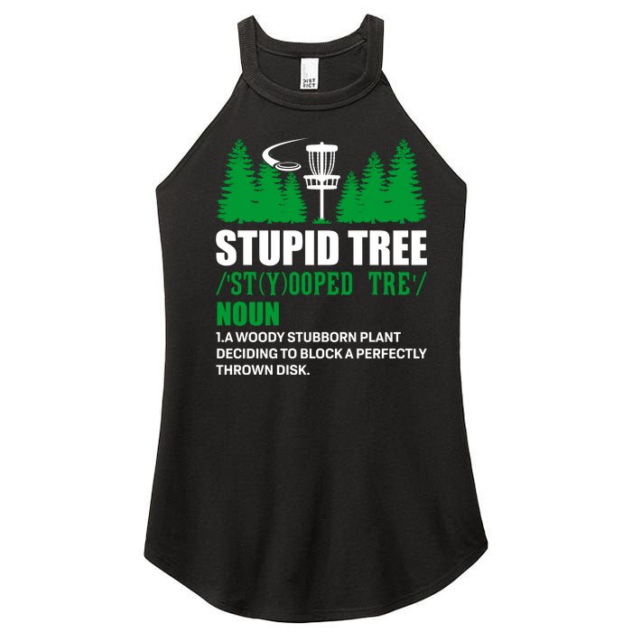 Stupid Tree Funny Disk Golf Definition Golfing Women's Perfect Tri Rocker Tank