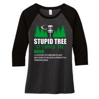 Stupid Tree Funny Disk Golf Definition Golfing Women's Tri-Blend 3/4-Sleeve Raglan Shirt