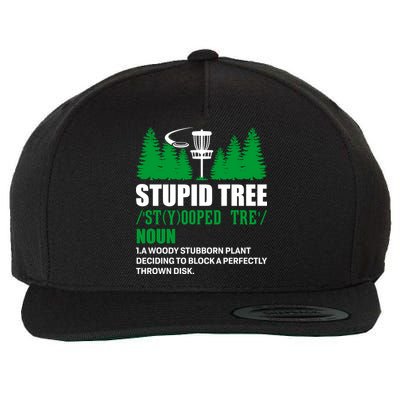 Stupid Tree Funny Disk Golf Definition Golfing Wool Snapback Cap