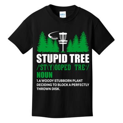 Stupid Tree Funny Disk Golf Definition Golfing Kids T-Shirt