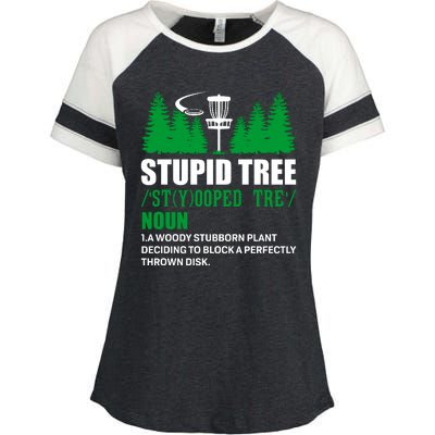 Stupid Tree Funny Disk Golf Definition Golfing Enza Ladies Jersey Colorblock Tee