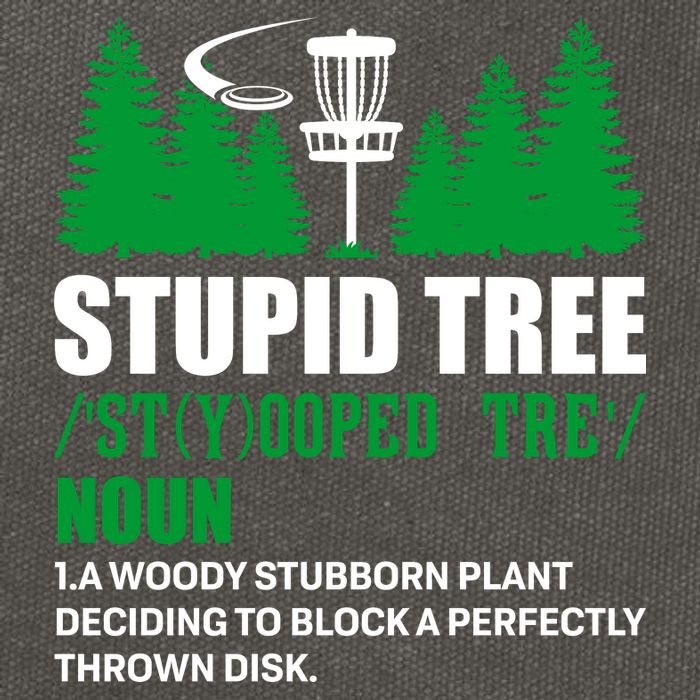 Stupid Tree Funny Disk Golf Definition Golfing Cotton Canvas Backpack