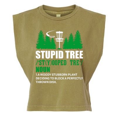 Stupid Tree Funny Disk Golf Definition Golfing Garment-Dyed Women's Muscle Tee