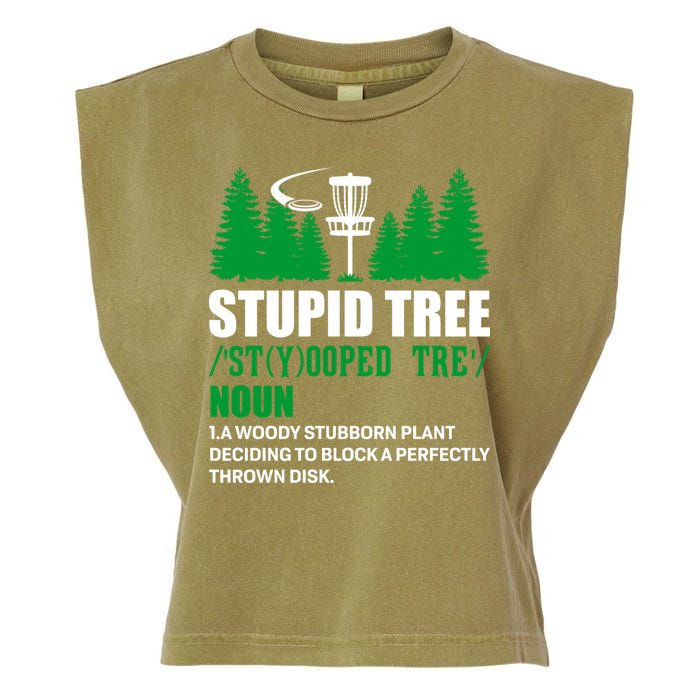Stupid Tree Funny Disk Golf Definition Golfing Garment-Dyed Women's Muscle Tee