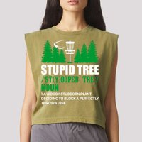 Stupid Tree Funny Disk Golf Definition Golfing Garment-Dyed Women's Muscle Tee