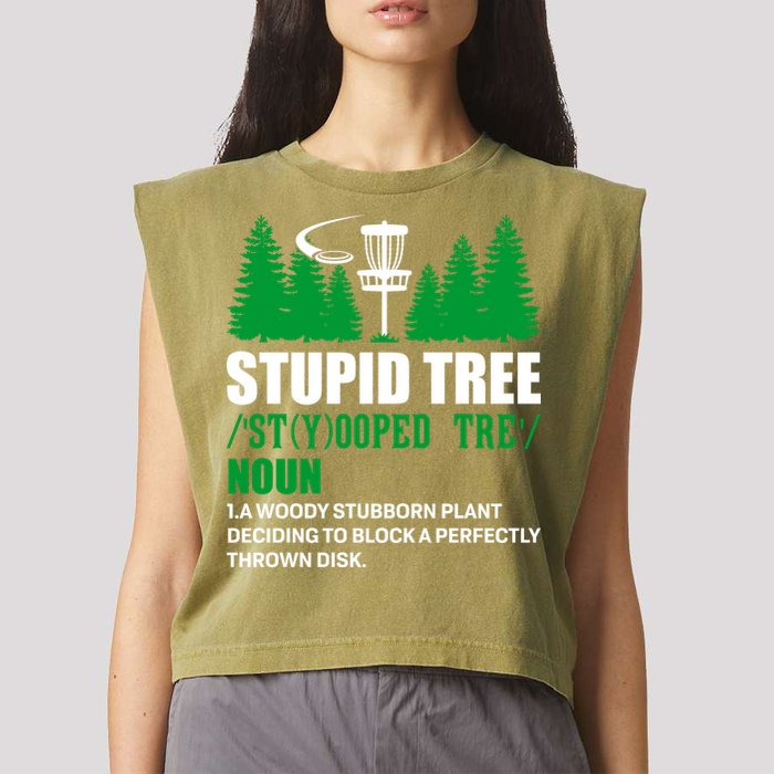 Stupid Tree Funny Disk Golf Definition Golfing Garment-Dyed Women's Muscle Tee