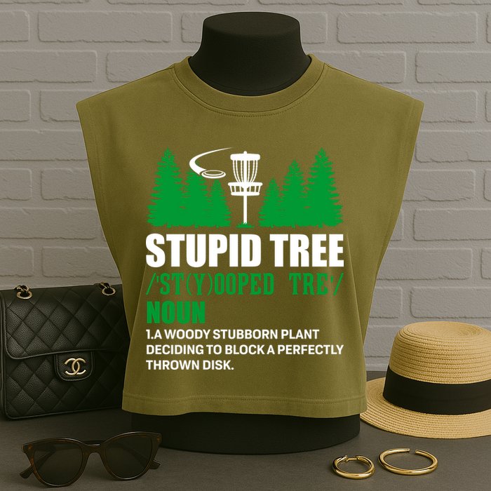 Stupid Tree Funny Disk Golf Definition Golfing Garment-Dyed Women's Muscle Tee