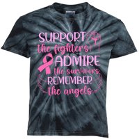 Support The Fighters Admire The Survivors Remember The Angels Kids Tie-Dye T-Shirt