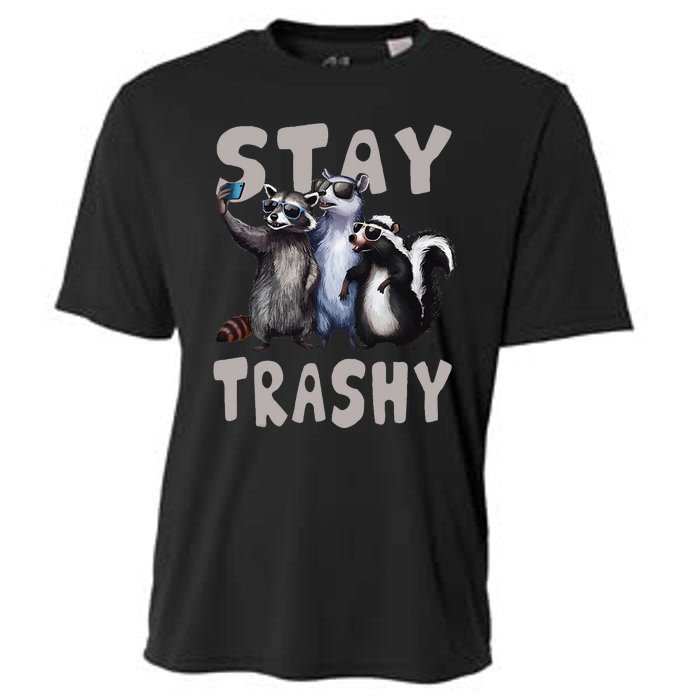 Stay Trashy Funny Raccoon Opossum Skunk Cooling Performance Crew T-Shirt